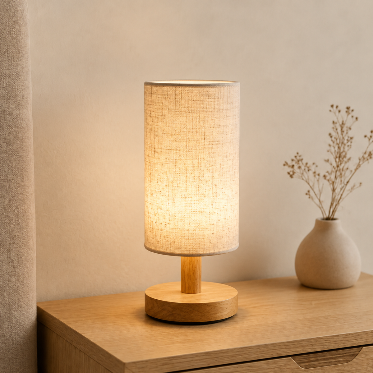 Wooden Bedside Lamp