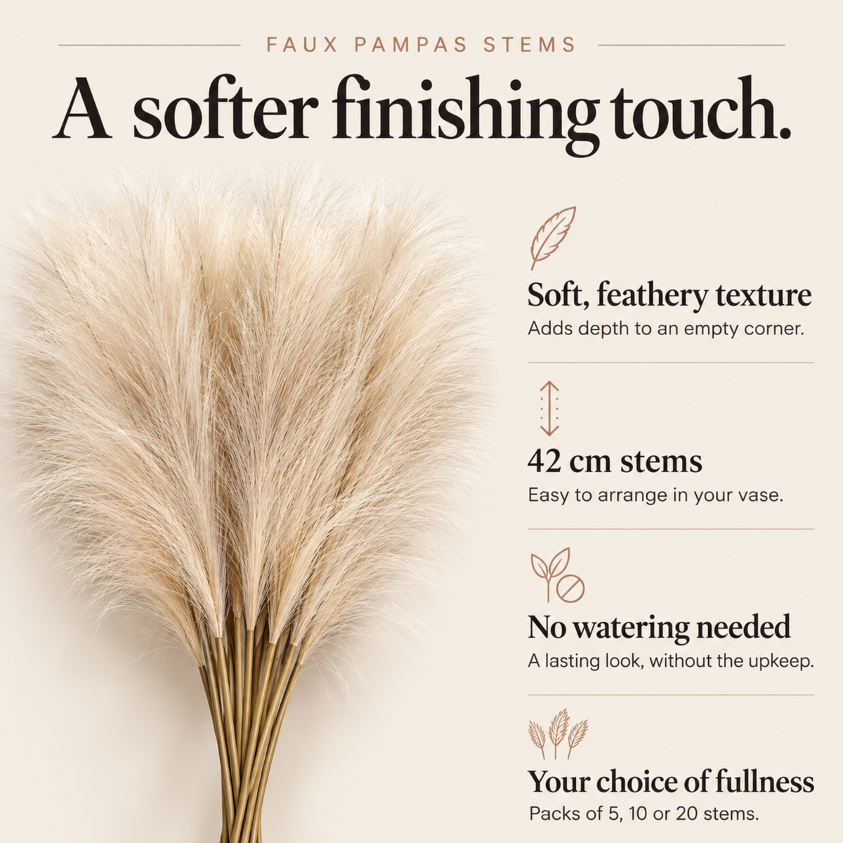 Faux Pampas Stems